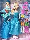Girls Frozen Doll with Baby Doll Dresses and Accessories (Big Size, 3 to 10 Years, Elsa Doll)