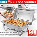 9L Multi Stainless Steel Bain Marie Square Chafing Dish Buffet Food Warmer NEW
