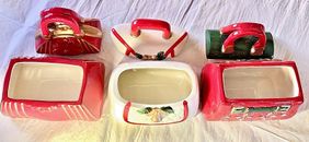 Vintage David's Cookies Holiday Purse Shaped Cookie Jars New In Box