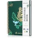 JUBTIC Spiral Password Keeper Book with Alphabetical Tabs - 5.2" x 7.6" Small Password Notebook for Senior - Organize Internet Website Address Login - Deluxe Green