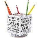 I'll Remember It Later Wooden Pencil Holder Wood Desk Organizer Funny Office Decor Pencil Case Art Supply Storage Box for Home and Office (White)
