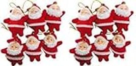 HC VILLA Mini Santa Claus Doll Hanging Dolls | Set of 12 Christmas Xmas Tree Decorations for Kids, Adding Joyful Charm to Your Holiday Decor