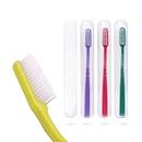 Dr. Flex Hard Toothbrush with Dupont Filaments Anti-Bacterial Container for Adults, Multicolor Manual Brush for Bathroom, Travel, Home, Gentle and Effective Cleaning, Oral Care, Cover Organizer, Pack of 4
