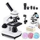 BEBANG 100X-2000X Microscope for Kids Adults, with Microscope Slides Kit, Professional Biological Microscope for Students School Laboratory