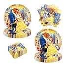 40pck Beauty and The Beast Party Supplies include 20 plates, 20 napkins for Beauty and The Beast birthday party decoration