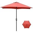 World of Wish® Center Pole 9 ft Patio Umbrella (Maroon) Best for Terrace,Garden,Beach, Resort,Cafe Maroon without Base