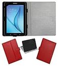 Acm Leather Flip Flap Case Compatible with Samsung Galaxy Tab E Lite 7" Tablet Cover Stand Red