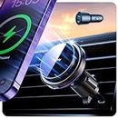 Auckly 15W für Magsafe Autohalterung mit Ladefunktion,【2600U/s Lüfter】 Ladegerät Auto Qi Wireless Car Charger KfZ Handyhalterung für iPhone 15 14 13 12 11 Pro Max Mini Plus & Samsung Xiaomi [A29 Pro]