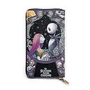 Nightmare Before Christmas Purse Gifts Womens Small Wallet Ladies Wristlet Clutch RFID Blocking Genuine Leather Zip Purse