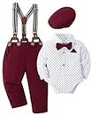 SANMIO Baby Boy Clothes 0-24M Baby Boy Suits 4pcs Baby Boys Baptism Easter Outfits Baby Christmas Clothes, Dots, 18-24 Months