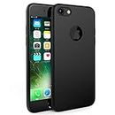 EGOTUDE Soft Silicone Simple Slim Ultra Thin Back Cover Case for iPhone 7 (Black)
