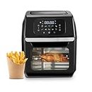 AGARO Prima Digital Air Fryer For Home, 12L, Electric Oven, 1800W, 9 Preset Programs, Keep Warm Function Digital Panel,Fry, Bake, Roast, Toast, Black