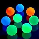 8 Pieces Glow in the Dark Stress Balls Ceiling Balls Sticky Balls That Stick to the Ceiling Glowing Balls for Relax Toy Teens and Adults (White, Blue, Orange, Green, 1.8 Inches)