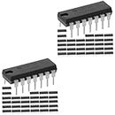 TEHAUX 60 Pcs Ic Chip Logic Dip-14 Pin 555 Timer Ic 4- Capacitor Kit Dip14 Triggers Resistor Diode Kit The Capacitors Bilateral Analog Aisle Original