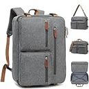 MOLNIA Laptop Backpack, 3 in 1 Briefcases Messenger Bag, 17.3 inch Computer Backpack, Multi-functional Laptop Bag, Business Casual Travel College Men Women,Grey