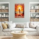 Trinx Surfing Whats Sup Beaches 1 - 1 Piece Rectangle Graphic Art Print On Wrapped Canvas On Canvas Print Canvas | 20 H x 16 W x 1.25 D in | Wayfair