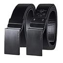 Calvin Klein Men's Two-In-One Reversible Dress Belt with Plaque Buckle, Black/Black, X-Large (42-44)