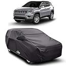 Drench Water Resistant - dust Proof - car Body Cover for Compatible with Jeep Compass car Cover - Water Resistant UV Proof - car Body Cover (Grey with Mirror)