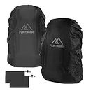 flintronic Backpack Waterproof Cover, 2 Pack Reflective Rucksack Cover, High Visibility Backpack Cover for Cycling, Running & Hiking (M 30-40L, Black & Black)