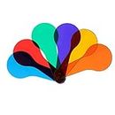 ELECTROPRIME 6pcs Multicolor Racket Shape Color Card Tool For Kids to learn Identify Colors