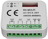 Universal Receptor Compatibile con Sommer 4796 V000, 4796 V001, 4796 V002, 4754 V000, 4757 V001 868.8 mhz receptor. 2 canales Rolling Code 300 – 868 mhz. Rolling/fixed Code 12 – 24 VAC/DC Receiver.