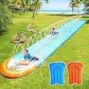 GIAKAN 30ft Slip Splash and Slide for Kids Adults, Heavy Duty Lawn Water Slide, Waterslides Summer Water Slide Toy with Central Sprinkler Summer Water Fun Toy Outdoor Backyard Park Outside Play