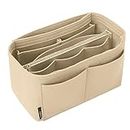 OMYSTYLE Purse Organizer Insert for Handbags, Felt Bag Organizer for Tote & Purse, Tote Bag Organizer Insert with 5 Sizes, Compatible with Neverful Speedy and More, Beige, X-Large