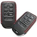 2Pcs Coolbestda Leather Keyless Remote Entry Cover Accessories Protector Holder Case for 2019 2018 2017 2016 2015 Honda Accord Civic CR-V CRV Pilot EX-L Touring Premium A2C81642600