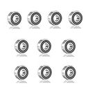 SHKI ［10 Pack］ 608 2RS Ball Bearings – Bearing Steel and Double Rubber Sealed Miniature Deep Groove Ball Bearings for Skateboards, Inline Skates, Scooters (8mm x 22mm x 7mm)