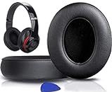 SoloWIT® Almohadillas de Repuesto para Beats Studio 3 y 2 Wireless Wired Auriculares Over-Ear, con Cuero de proteína Suave/Espuma de Memoria de Aislamiento de Ruido -(Negro)