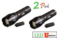 2 Pack Brightest Tactical LED FlashLight Zoomable Tactical adjustable beam 