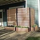Enclo Privacy Screens EC18024 6ft H x 4ft W x 1ft L Florence WoodTek Vinyl Outdoor Freestanding Privacy Fence Screen Panel and Planter Box Kit (1 Screen), Cedar Color
