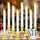 YAUNGEL Flameless Candles, 8 Pack LED Battery Operated Window Candles with Remote Timer Electric Candle Lights with Removable Holders Suction Cups for Home Christmas Decorations