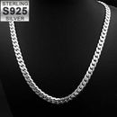 925 Sterling Silver 5MM Sideways Chain Necklace For Men Women Jewelry Gift