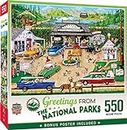 Baby Fanatics Masterpieces 550 Piece Jigsaw Puzzle for Adults, Family, Or Kids - Greetings from The National Parks - 18"x24"