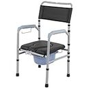 Commode Chair, Aluminum Alloy Adult Toilet Commode Toilet Chair for Bedside Bathroom, for Elderly Seniors, Disabled, Handicapped, Grandparents