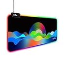 Amazon Basics RGB Light Gaming Mouse Pad Desk Mat for Computer Laptop | Stitched Embroidery Edges | Non-Slip Rubber Base | Extended Keyboard Mouse Pad for Office & Home (795mm x 298mm x 3.45mm)