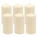 Stonebriar SB-SP-3548A Tall 3 x 6 Inch Unscented Ivory Pillar Candle Set, Set of 6, 3x6