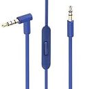 Solo Replacement 3.5mm Audio Cable Cord Wire with In-line Remote Microphone Compatible with Beats by Dr Dre Headphones Solo/Studio/Pro/Detox/Wireless/Mixr/Executive/Pill Suppot IOS System (Blue)