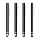 MoKo Stylus Pen(4PCS), Universal Capacitive Touch Screen Rubber Tip Digital Pen Compatible with iPad, iPhone, Samsung, Kindle, All Capacitive Touch Screen Devices Smartphones & Tablets - Black