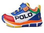 Polo Ralph Lauren Baby-Boy's Tech Racer Ps (Toddler) Sneaker, White Mesh/Multi Synthetic/Yellow Pp, 8 Toddler