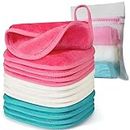 Makeup Remover Cloth, 6" x 6" Make Up Towels Reusable Face Cloth for Washing Face, Makeup Remover Pads Microfiber Face Washcloth with Mesh Bag, Just Water, Eco-friendly, 12 Pack