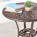 YSGLIFE 1pz Lotus Round Table necessita di assemblaggio Tavolo Rotondo in Alluminio Pressofuso Outdoor Garden Patio Furniture Set Bistrot (una Tavolo, Senza Sedia)