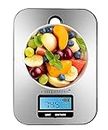 CHILLAXPLUS digital stainless steel kitchen scale | electronic weight machine to measure food for diet, home baking and cooking | sturdy built with hanging design and 2 years warranty (5 KGs) (Silver)