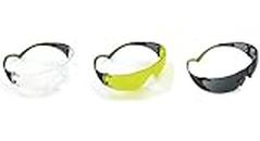 Peltor Sport SecureFit Safety Eyewear, 3 Pack Safety Glasses - Clear, Amber, & Gray Lenses