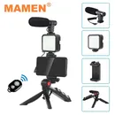 MAMEN Smartphone Vlogging Kit Video Aufnahme Ausrüstung mit Stativ Füllen Licht Auslöser für Kamera