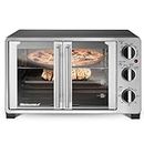Elite Gourmet ETO2530M Double French Door Countertop Toaster Oven, Bake, Broil, Toast, Keep Warm, Fits 12" pizza, 25L capacity, Stainless Steel & Black