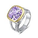 UNY Men's Ring Twisted Cable Wire Designer Inspired Fashion Brand David Vintage Love Antique Jewelry Gift (, 7) Purple