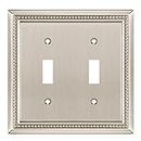 Henne Bery Sunken Pearls Decorative Wall Plate Switch Plate Outlet Cover (Double Toggle, Satin Nickel)