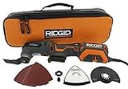 Ridgid R28602 JobMax 4 Amp Corded Multi Tool with Replaceable Heads (Sander Head, Sanding Pads, Crescent Saw and 1 1/8“ Wood Cutting Blade Included)